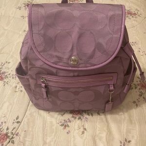 Vintage Coach Lilac/Purple Signature Jacquard Backpack Very Nice